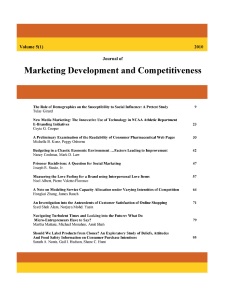 Journal of Marketing Development and Competitiveness thumbail